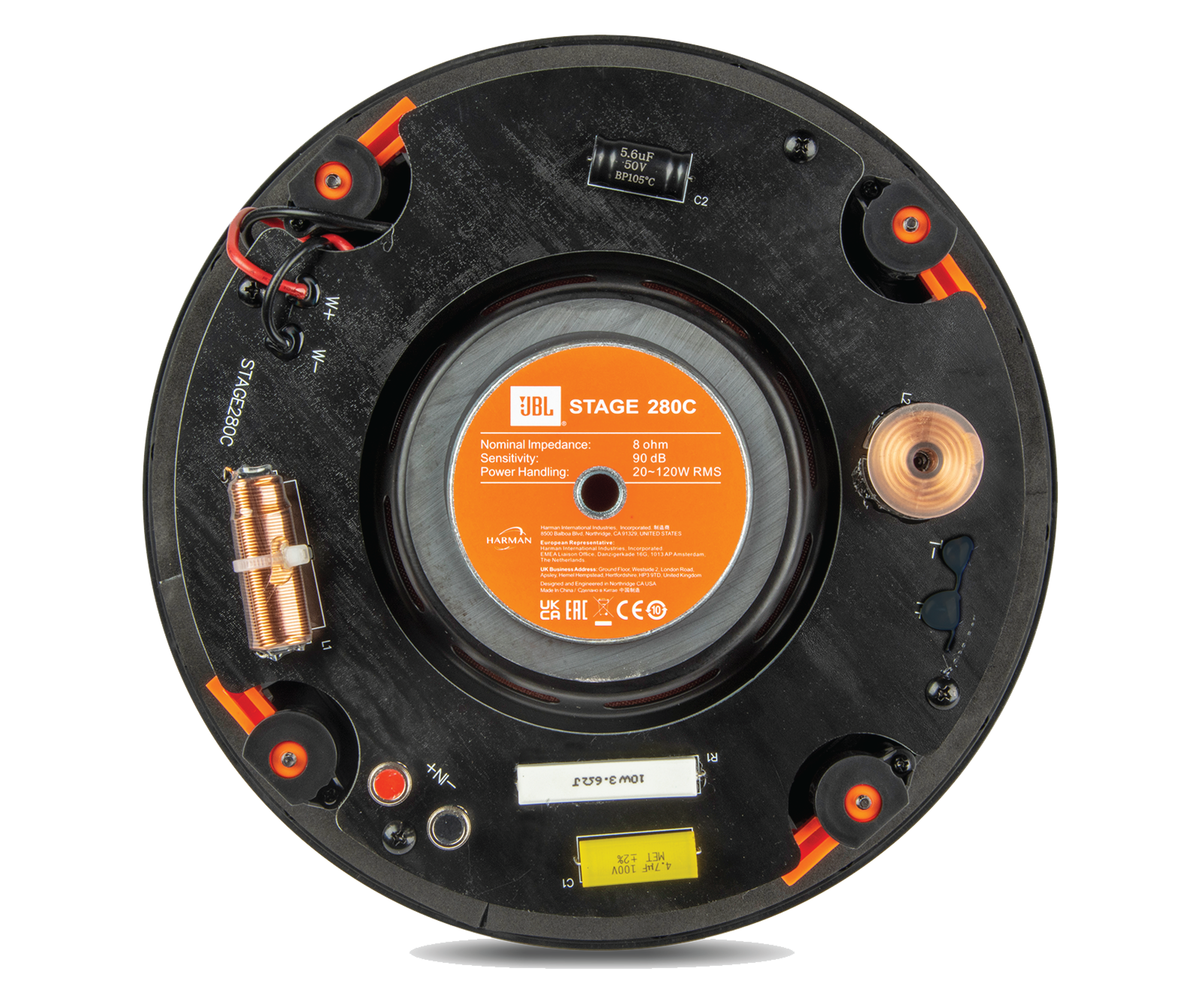 Premium air-core inductors and mylar cap capacitor crossover network components ensure that sound remains dynamic at all listening levels.